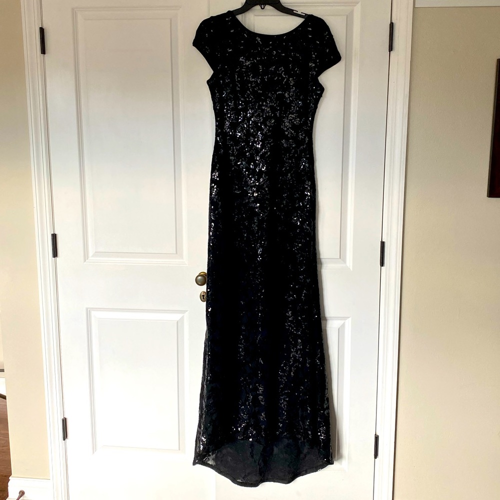 Calvin Klein black sequin evening gown.  Size 6.